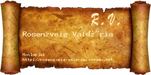 Rosenzveig Valéria névjegykártya